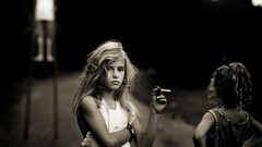 Woman smoking models little