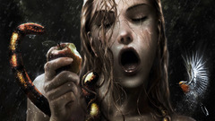 Woman snakes apples eve