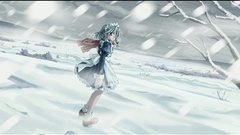 Woman snow touhou maids