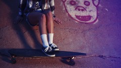 Woman socks Skateboarding legs skateboards Skater Girl TeraVena 