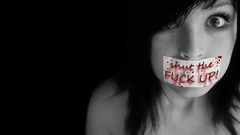 Woman Sticker shut up