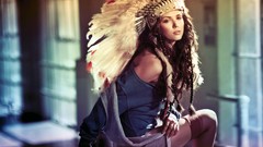 Woman stockings brunettes Native American