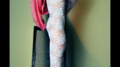 Woman stockings lingerie brunettes nude panties high heels 