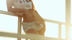 Woman stomach belly Shorts denim shorts Nikita Kalinin