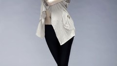 Woman stomach boots brunettes tights models Laura Baduria