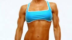 Woman stomach navel lingerie fitness boobs abs shredded muscles 