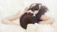 Woman straight bangs