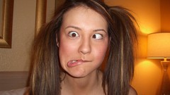 Woman stupidity asians biting