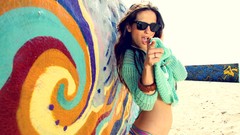 Woman sunglasses multicolor models Shay Maria