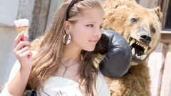 Woman sunglasses outdoors brunettes Ariana A.