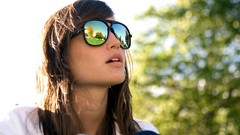 Woman sunglasses outdoors brunettes htc HTC Sense
