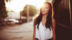 Woman sunlight brunettes Alexandra Kimiko Clark