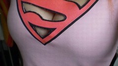 Woman superman redheads cleavage supergirl Superman Logo 