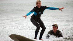 Woman surfing blondes Katie Vernola