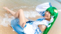 Woman swim models kochiya sanae touhou cosplay school swimsuits 