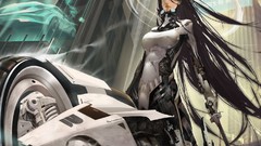 Woman Swords long hair artwork galaxy saga futuristic sleipnir 