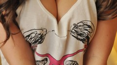 Woman t-shirts brunettes models boobs Korina Bliss