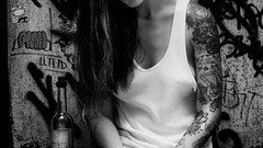 Woman tattoos brunettes models Ira Chernova