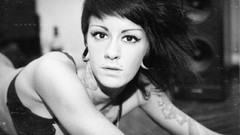 Woman tattoos lingerie freckles boobs Russians Bantik Boy