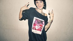 Woman tattoos lingerie freckles boobs Russians Bantik Boy