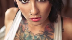 Woman tattoos lingerie freckles models boobs Russians Bantik 