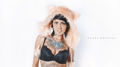 Woman tattoos lingerie freckles models boobs Russians Bantik 