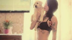 Woman tattoos lingerie freckles models boobs Russians Bantik 