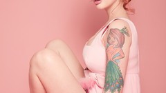 Woman tattoos models redheads boobs huge boobs Vanessa Lake