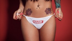 Woman tattoos piercings underwear Aleksandr Mavrin
