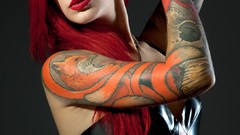 Woman tattoos redheads Cervena Fox