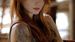 Woman tattoos redheads Olesya Kharitonova