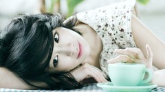 Woman tea models asians