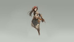 Woman Thief drawings long hair brunettes Daggers pale skin