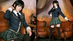 Woman tile skirts brown eyes brunettes school uniforms boku wa 