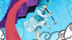 Woman touhou blue hair