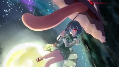 Woman touhou blue hair