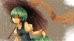 Woman touhou blue hair
