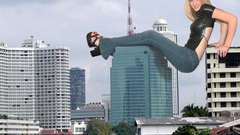 Woman tower Photo manipulation skylines naked back giant woman
