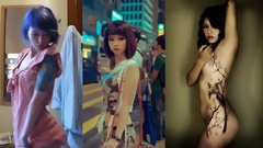 Woman triptych multicolor artwork vectors