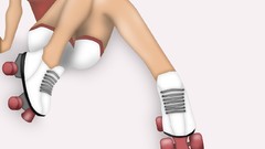 Woman vectors rollerskates