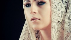 Woman veil faces Neon