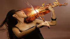 Woman violins