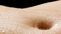 Woman water wet stomach