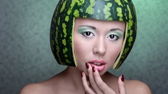 Woman watermelons melon artistic