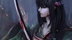 Woman weapons blood paintings Warriors gintama katsura kotaro 
