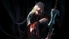 Woman weapons blood Swords world of warcraft blood elf Death 