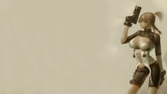 Woman weapons glasses steampunk pistols cleavage artwork girls 