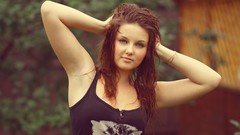 Woman wet shirts blondes models anastasia