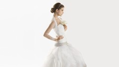 Woman white background blue eyes brunettes clara models photo 