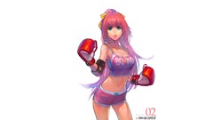 Woman white background boxer anime girls blue eyes Simple 